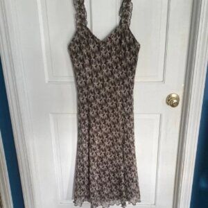 Vintage Brown and Cream Midi Dress